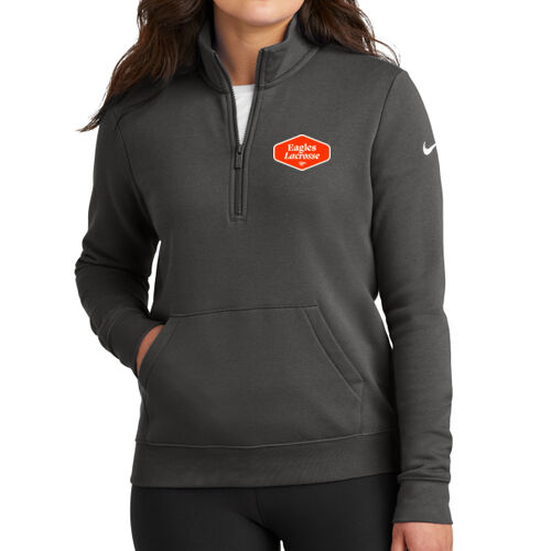 *DR Lacrosse  - Ladies Club Fleece Sleeve Swoosh 1/2 Zip Thumbnail